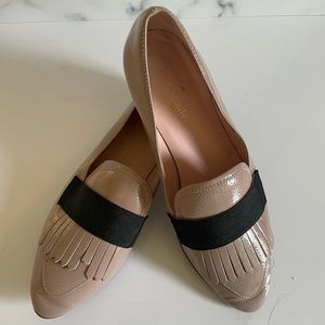 Kate Spade rose quartz Cayla crinkle patent leather loafer 6.5M